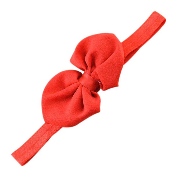 2 PCS Baby Headband Ribbon Chiffon Bow Children Hair Band Headwear(Red)