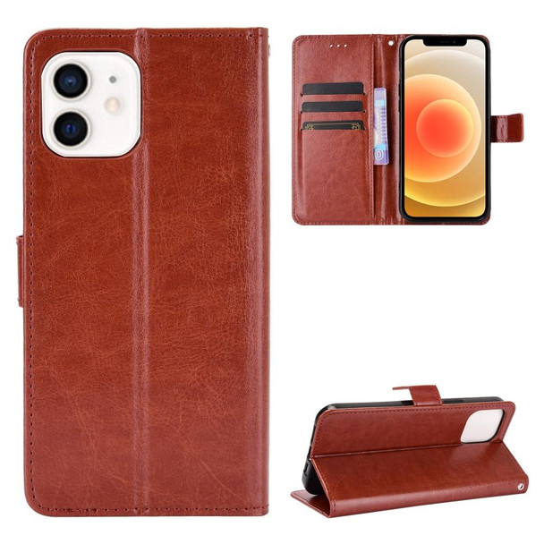 Crazy Horse Texture Horizontal Flip Leatherette Case with Holder & Card Slots & Wallet & Lanyard for iPhone 12 mini(Brown)