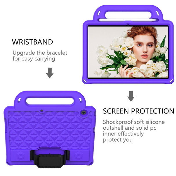 For Huawei  MediaPad T5 10.1 Diamond Series EVA  Anti-Fall Shockproof Sleeve Protective Shell Case with Holder & Strap(Purple)