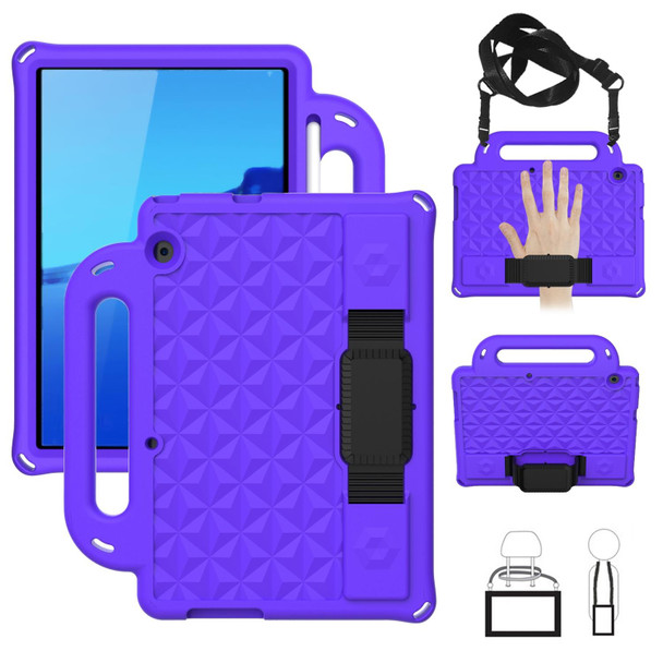 For Huawei  MediaPad T5 10.1 Diamond Series EVA  Anti-Fall Shockproof Sleeve Protective Shell Case with Holder & Strap(Purple)