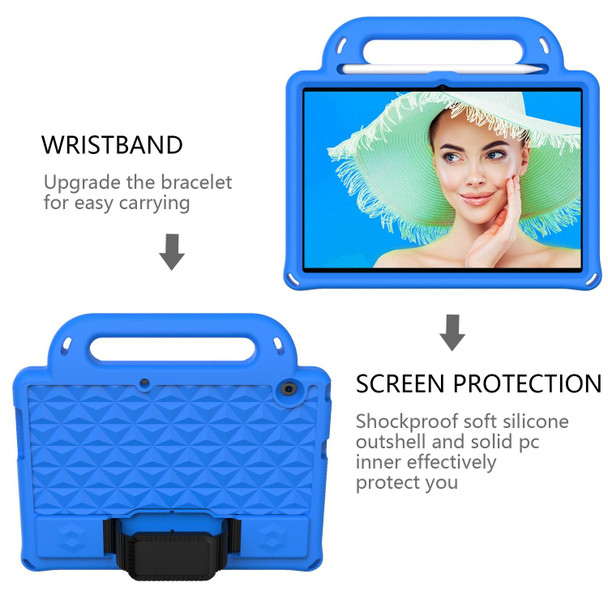 For Huawei  MediaPad T5 10.1 Diamond Series EVA  Anti-Fall Shockproof Sleeve Protective Shell Case with Holder & Strap(Blue)