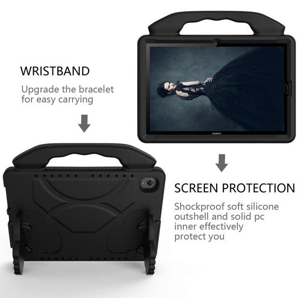 For Huawei MediaPad M6 10.8 inch EVA Children Falling Proof Flat Protective Shell With Thumb Bracket(Black)