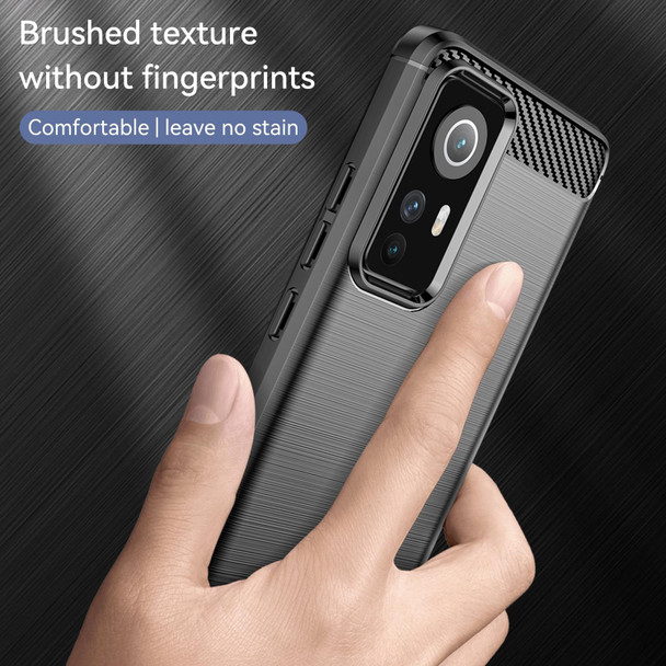 For Xiaomi 12X Brushed Texture Carbon Fiber TPU Phone Case(Black)