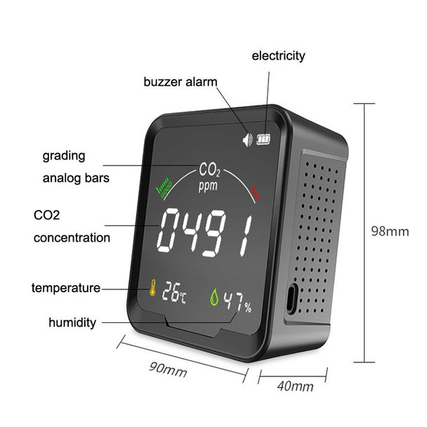PTH-9C Gas Detector Infrared Carbon Dioxide Detector Temperature And Humidity Meter