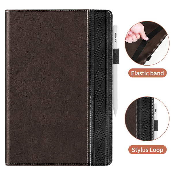 For Huawei MatePad SE Splicing Series Tablet Leatherette Case(Coffee)