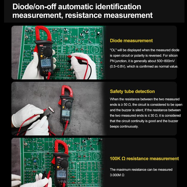 UNI-T  UT200B+ 600A  Digital Clamp Multimeter AC/DC Voltage Detector Frequency Resistance Tester