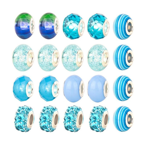 DIY Kids Bracelet Set Marine Beaded Set Box(Blue)