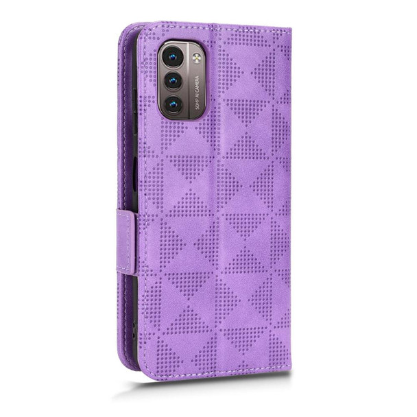 For Nokia G21 / G11 Symmetrical Triangle Leatherette Phone Case(Purple)