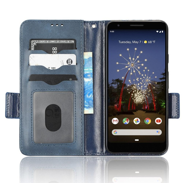 For Google Pixel 3 Lite / 3a Symmetrical Triangle Leatherette Phone Case(Blue)