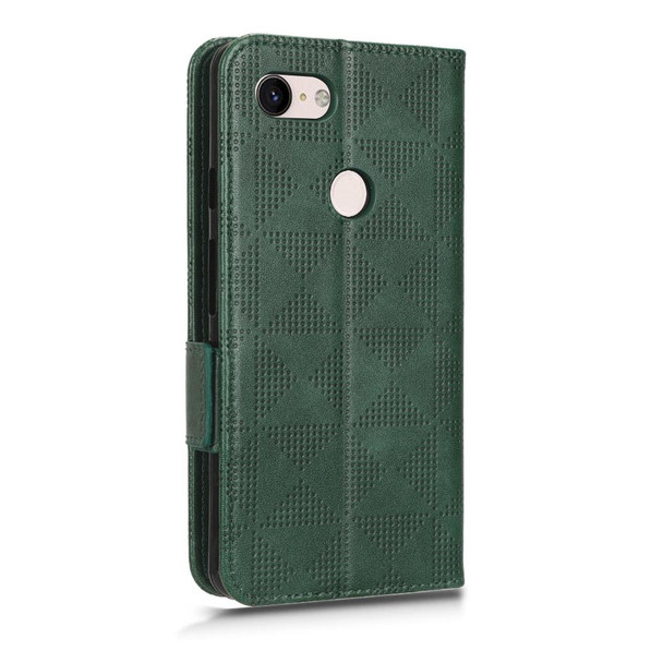 For Google Pixel 3 XL Symmetrical Triangle Leatherette Phone Case(Green)