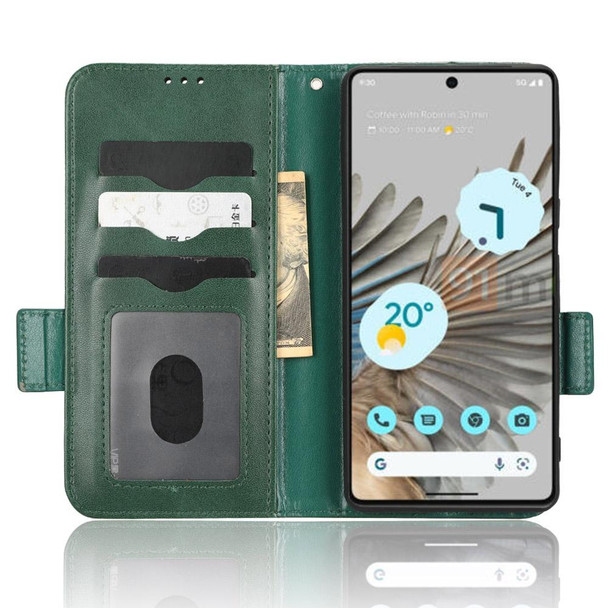For Google Pixel 7 Symmetrical Triangle Leatherette Phone Case(Green)