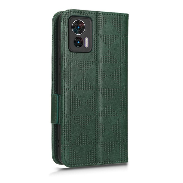 For Motorola Edge 30 Lite Symmetrical Triangle Leatherette Phone Case(Green)