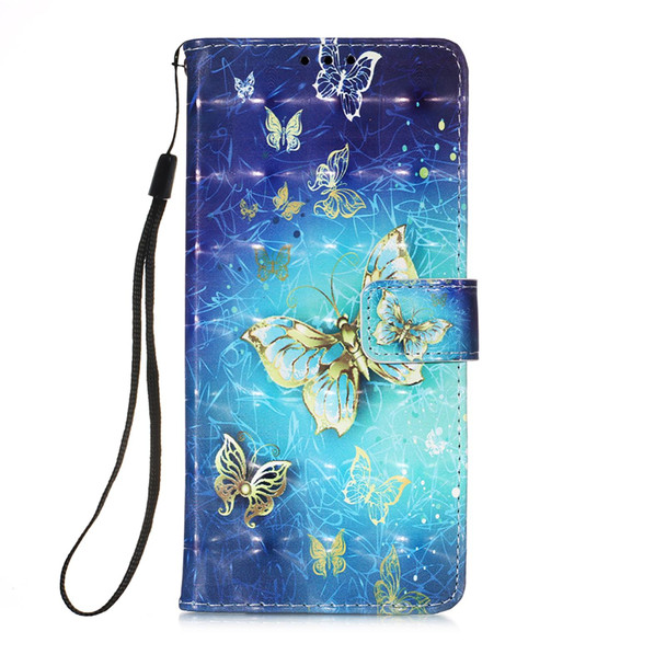 For Samsung Galaxy A34 5G 3D Painting Horizontal Flip Leatherette Phone Case(Golden Butterfly)