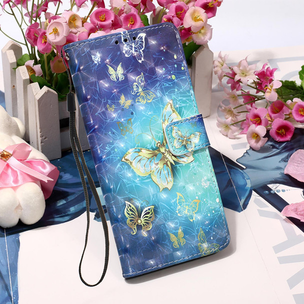 For Samsung Galaxy A34 5G 3D Painting Horizontal Flip Leatherette Phone Case(Golden Butterfly)