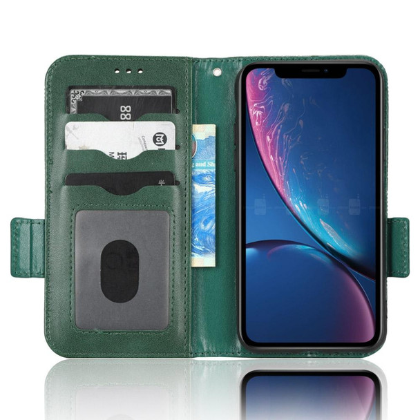 For iPhone XR Symmetrical Triangle Leatherette Phone Case(Green)