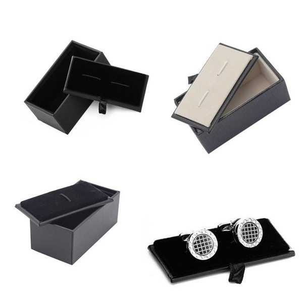 5pcs Cufflinks Tie Clip Box Jewelry Packaging Paper Box, Style: Pinhole Dual Line