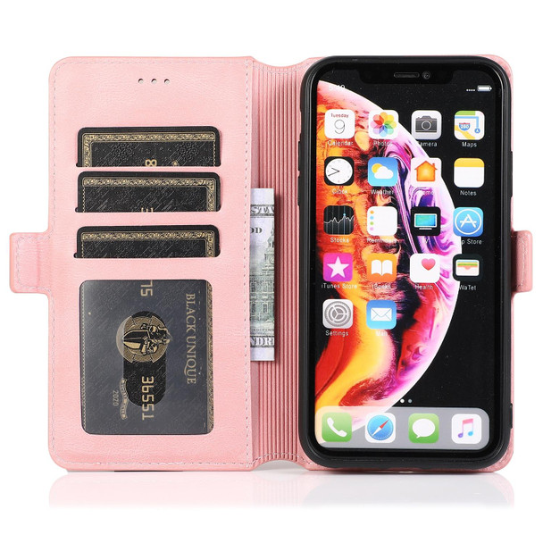 iPhone XR Retro Magnetic Closing Clasp Horizontal Flip Leather Case with Holder & Card Slots & Photo Frame & Wallet(Rose Gold)