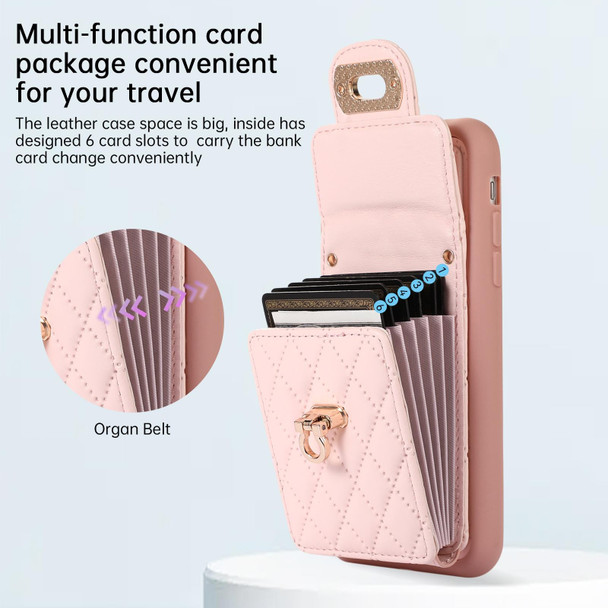 For iPhone XS / X Card Slot Leatherette Phone Case(Pink)