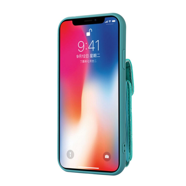 For iPhone XS / X Card Slot Leatherette Phone Case(Mint Green)