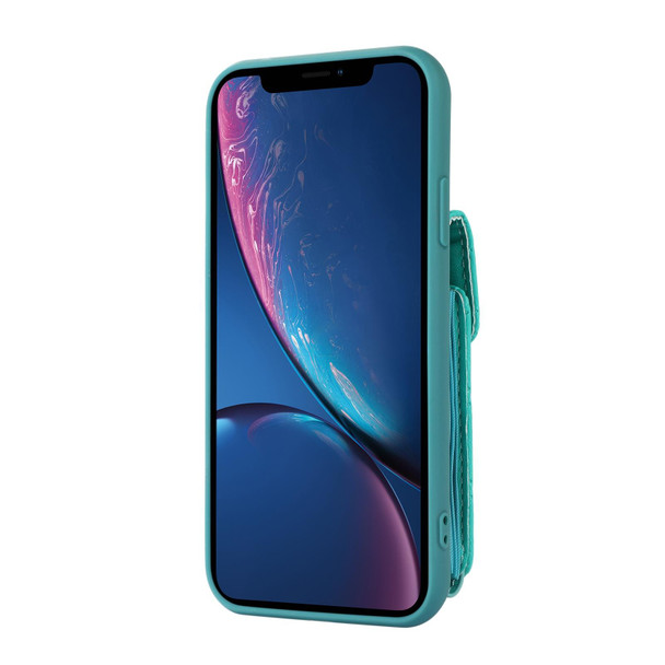 For iPhone XR Card Slot Leatherette Phone Case(Mint Green)