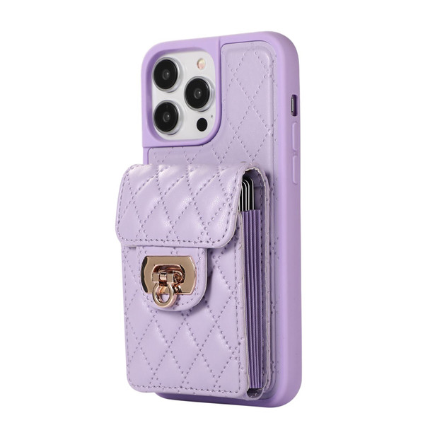For iPhone 14 Pro Card Slot Leatherette Phone Case(Purple)