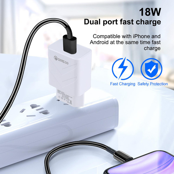 LZ-715 18W QC3.0 USB Single Port Fast Travel Charger, EU Plug (White)