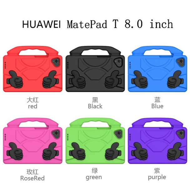 For Huawei MatePad T 8 2020 EVA Shockproof Protective Case with Thumb Holder(RoseRed)