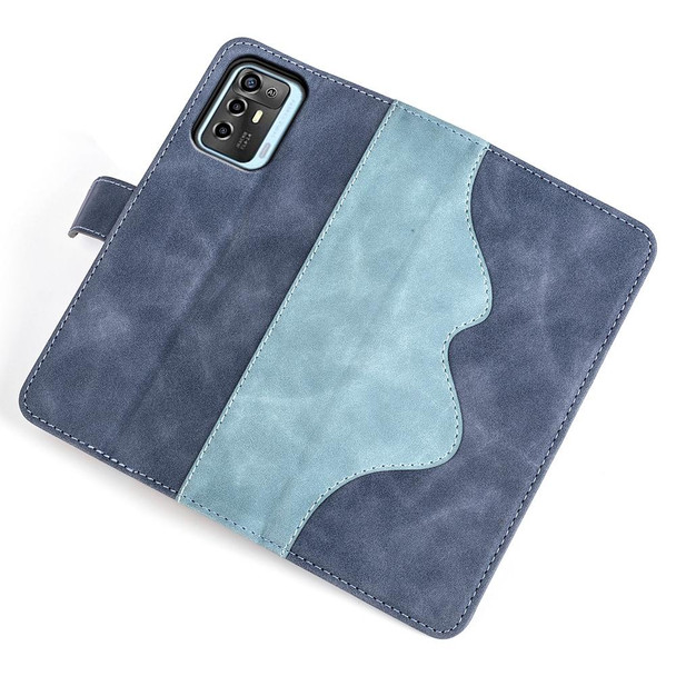 For ZTE Blade A72  Stitching Horizontal Flip Leather Phone Case(Blue)