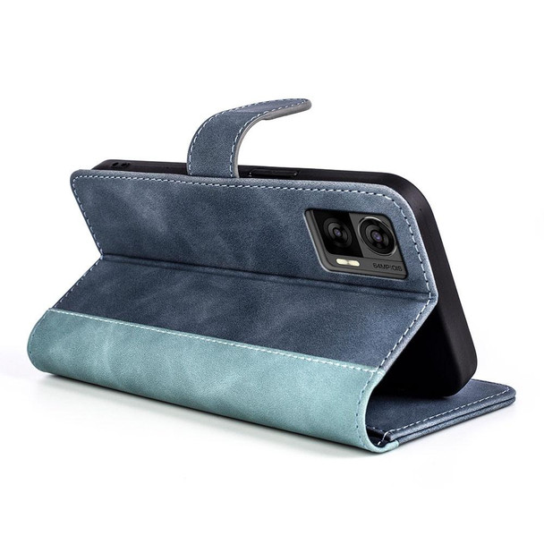 For Motorola Edge 30 Lite Stitching Horizontal Flip Leatherette Phone Case(Blue)