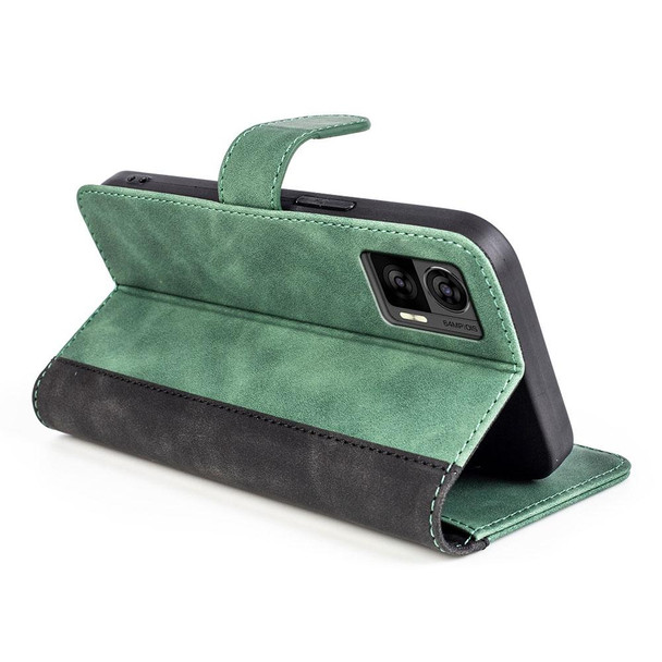 For Motorola Edge 30 Lite Stitching Horizontal Flip Leatherette Phone Case(Green)