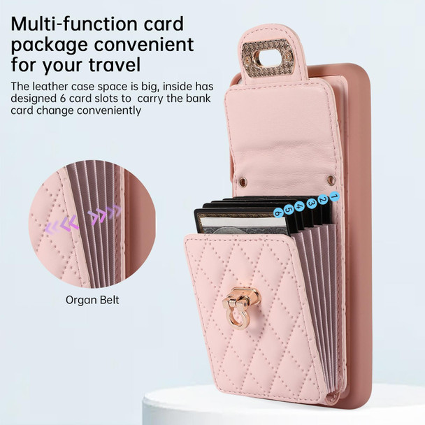 For Samsung Galaxy S21 5G Card Slot Leatherette Phone Case(Pink)