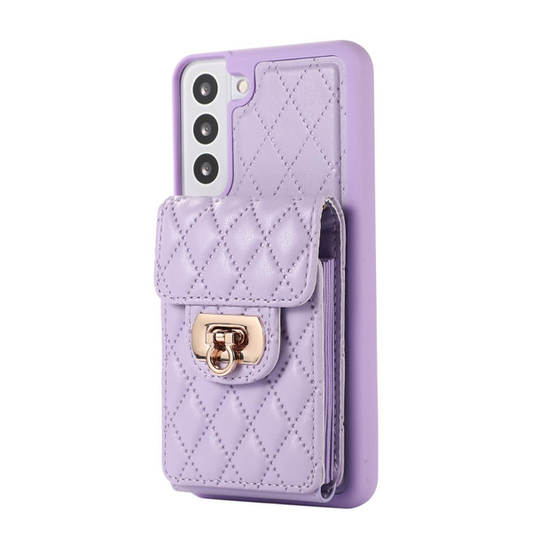 For Samsung Galaxy S21 5G Card Slot Leatherette Phone Case(Purple)