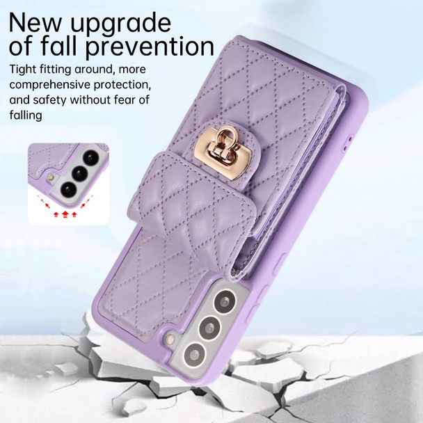 For Samsung Galaxy S21 5G Card Slot Leatherette Phone Case(Purple)