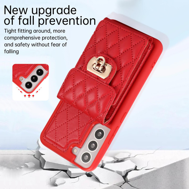 For Samsung Galaxy S21 5G Card Slot Leatherette Phone Case(Red)