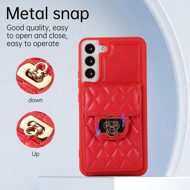 For Samsung Galaxy S21 5G Card Slot Leatherette Phone Case(Red)