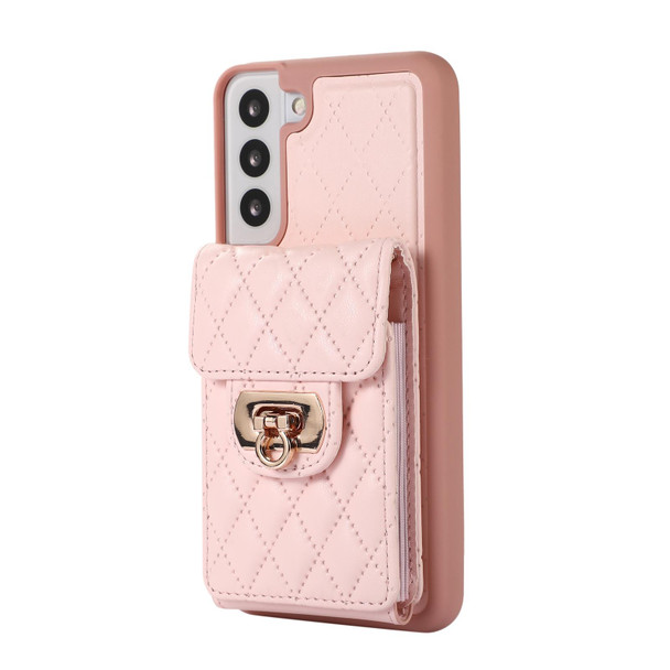 For Samsung Galaxy S21+ 5G Card Slot Leatherette Phone Case(Pink)