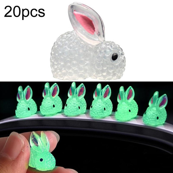 20pcs Car Luminous Rabbit Ornament Car Interior Decoration Supplies Large