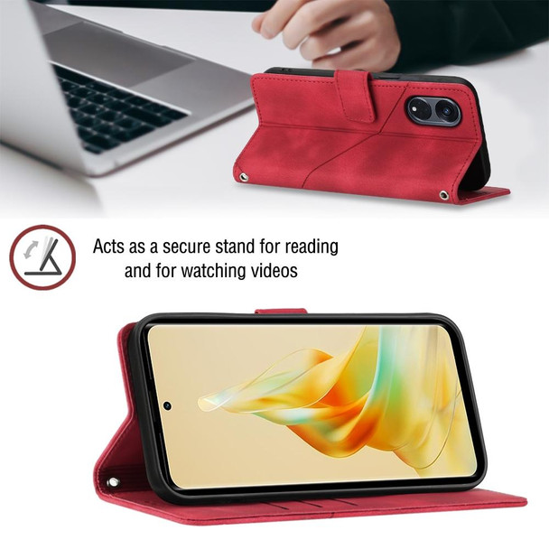 For OPPO Reno8 T 5G/A1 Pro 5G Global Skin-feel Embossed Leatherette Phone Case(Red)