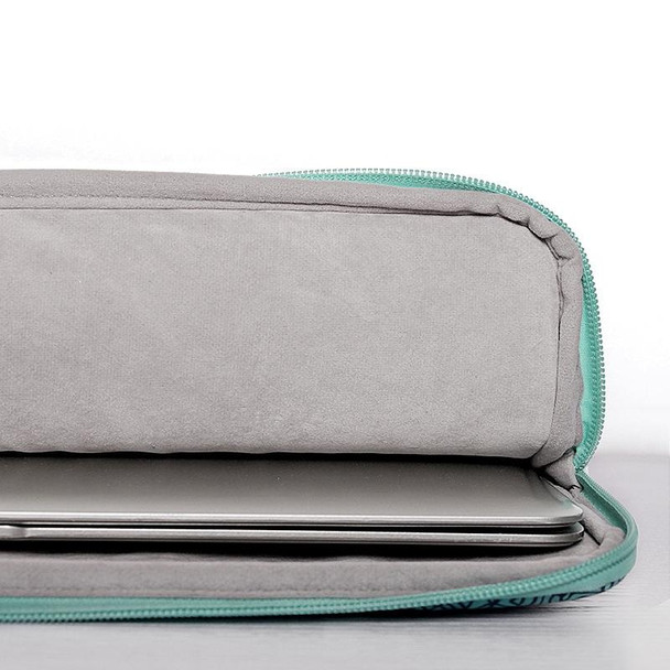 H3-04  13 Inch PU Leather Printing Laptop Liner Bag Tablet Sleeve Bag(Green Wave)