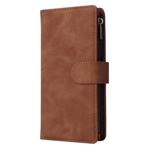 For Xiaomi 12T / 12T Pro Multifunctional Multi-Card Wallet Phone Leather Case(Brown)