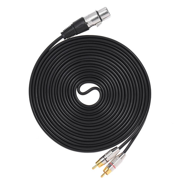 XLR Female To 2RCA Male Plug Stereo Audio Cable, Length: 0.5m