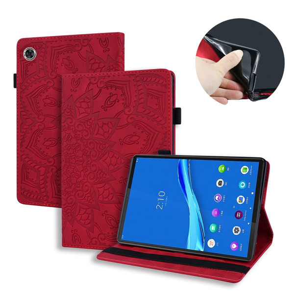 For Lenovo Tab M10 Plus 10.6 3rd Gen 2022 Calf Texture Embossed Flip Leatherette Tablet Case(Red)