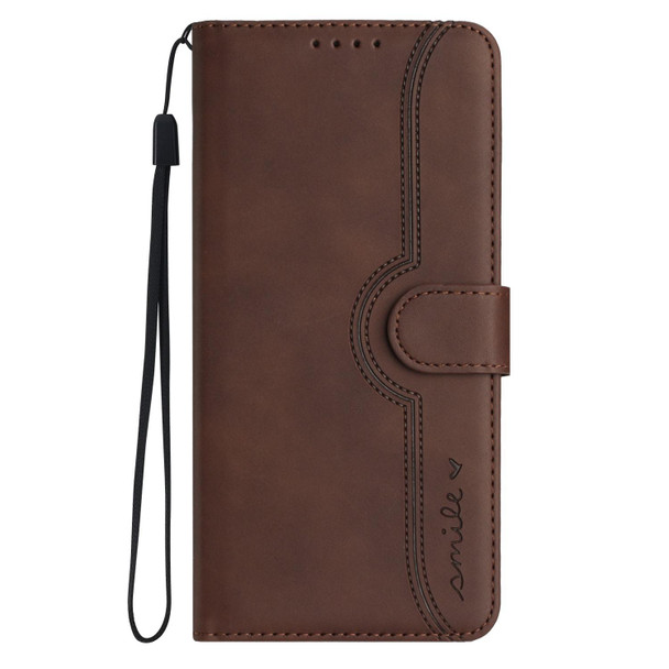 For Xiaomi Redmi Note 8 Heart Pattern Skin Feel Leather Phone Case(Brown)