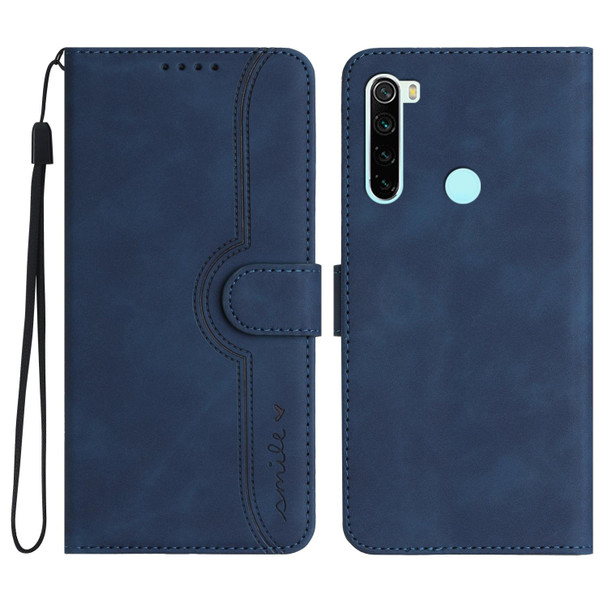 For Xiaomi Redmi Note 8 Heart Pattern Skin Feel Leather Phone Case(Royal Blue)