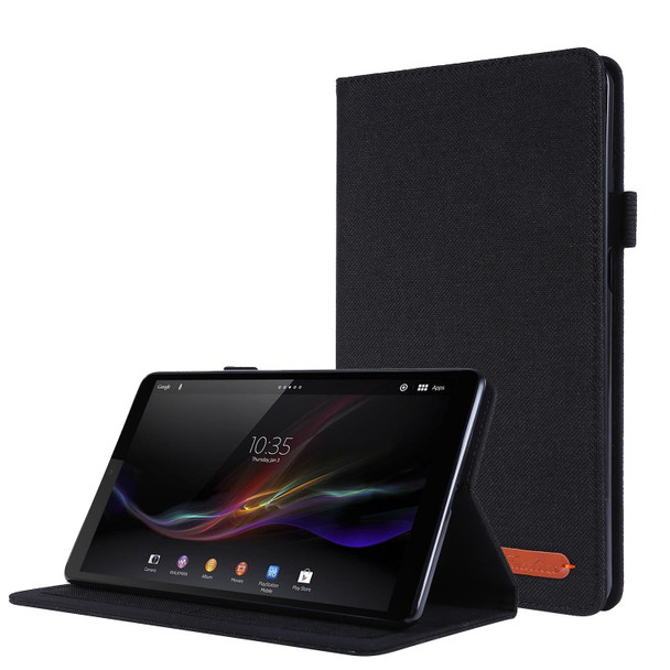 For Lenovo M8 4th Gen Fabric Leatherette Tablet Case(Black)