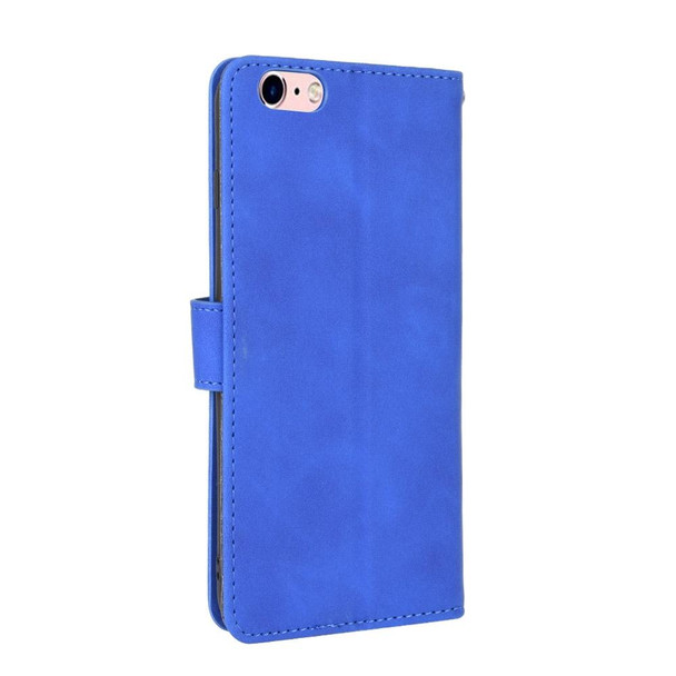 iPhone 6 & 6s Solid Color Skin Feel Magnetic Buckle Horizontal Flip Calf Texture PU Leather Case with Holder & Card Slots & Wallet(Blue)