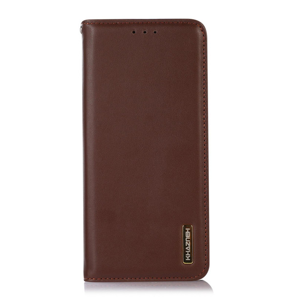 For OPPO Find X6 KHAZNEH Nappa Top Layer Cowhide Leatherette Phone Case(Brown)