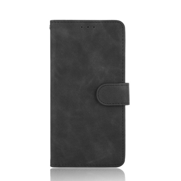iPhone 12 mini Solid Color Skin Feel Magnetic Buckle Horizontal Flip Calf Texture PU Leather Case with Holder & Card Slots & Wallet(Black)