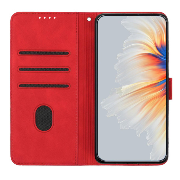 For Samsung Galaxy A72 4G/5G Heart Pattern Skin Feel Leatherette Phone Case(Red)