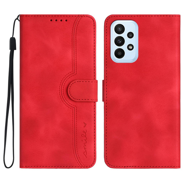 For Samsung Galaxy A72 4G/5G Heart Pattern Skin Feel Leatherette Phone Case(Red)